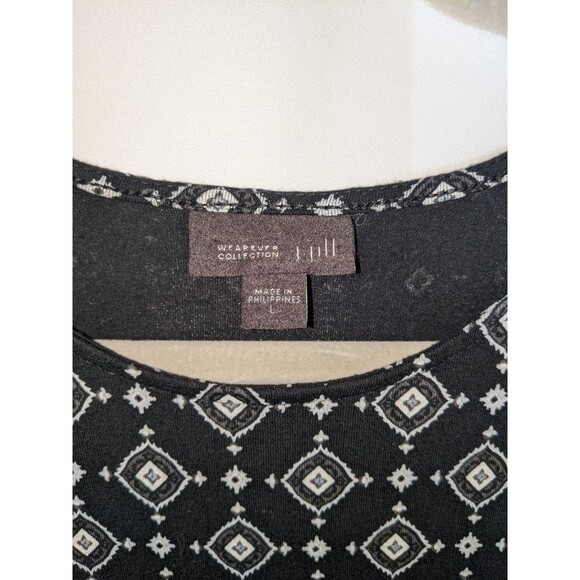 J. Jill Top Tunic Shirt Wearever Collection Sz L Black White Oversized Office - Picture 7 of 9